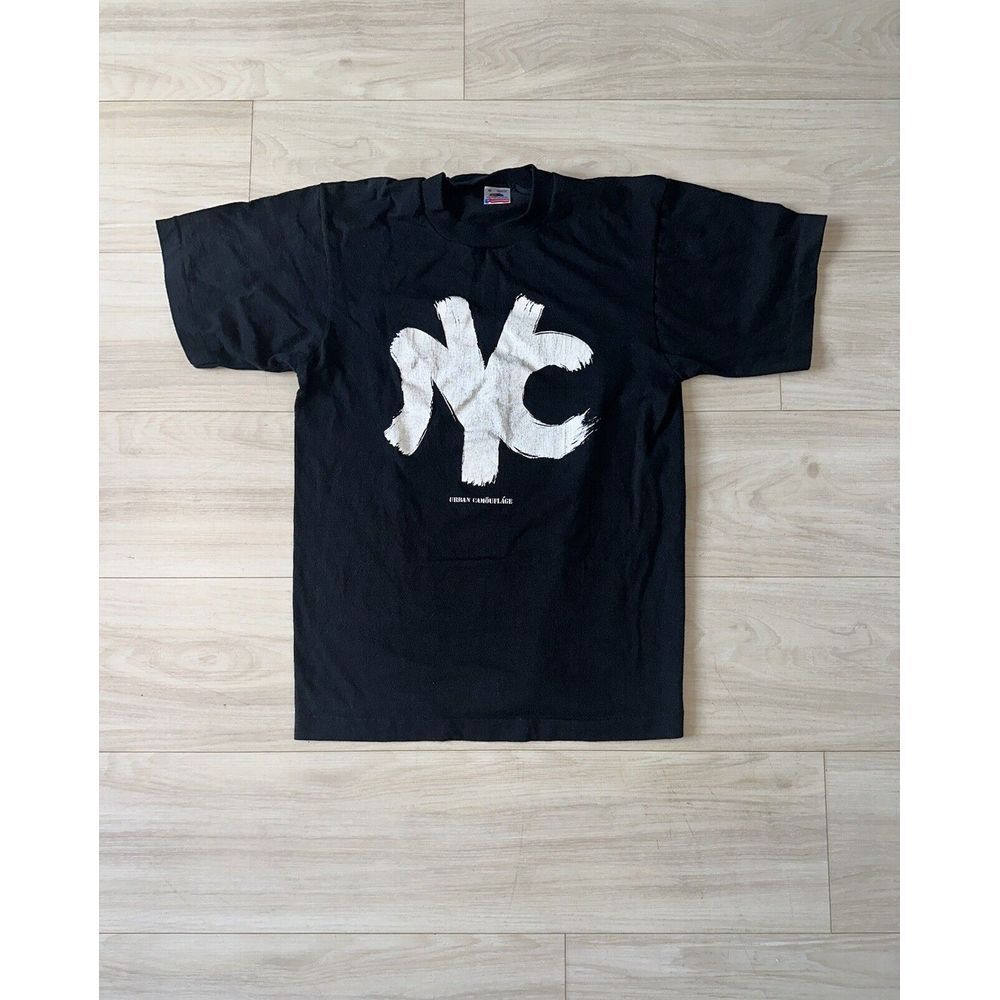 Vintage 90s Faded Black New York City NYC Urban Camouflage T-Shirt Hip Hop Skate
